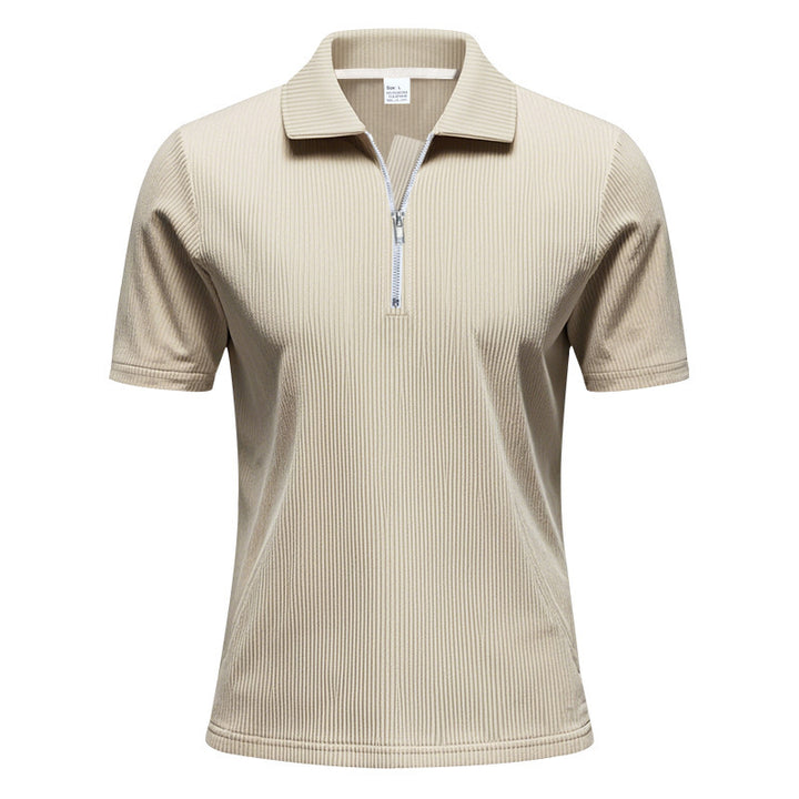 Unisex nan kurzärmeliges Halbzip-Polo aus geripptem Jersey mit Hemdkragen Echo Archiv