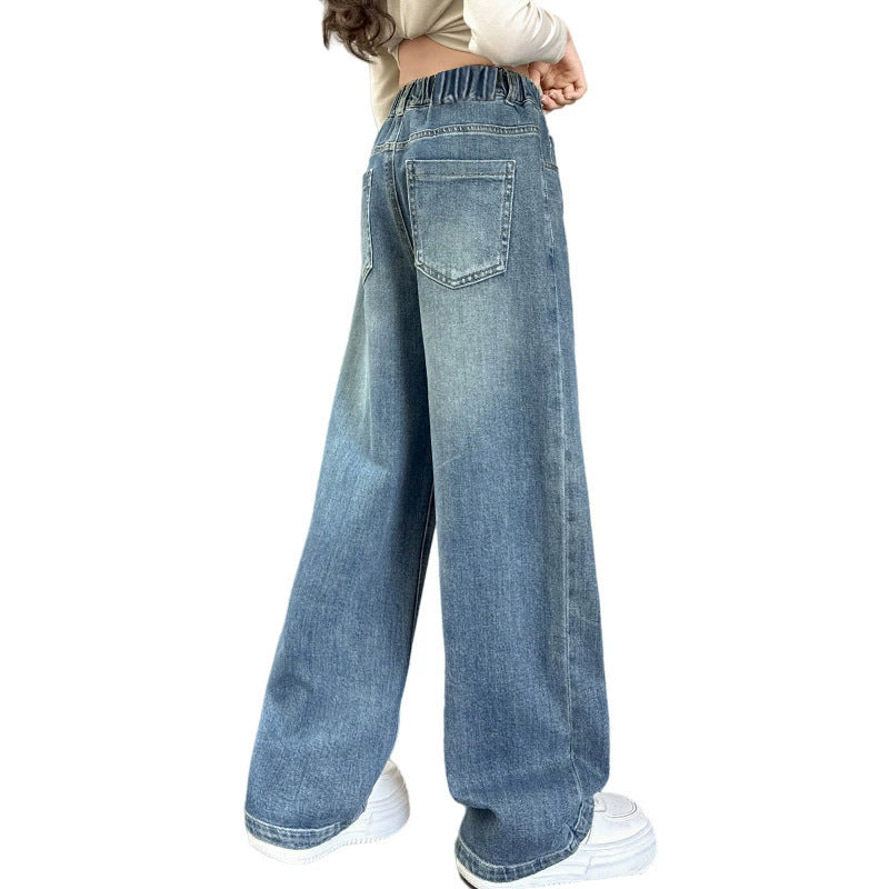 Damen weite Jeans mit hohem Bund und elastischem Einsatz Echo Archiv
