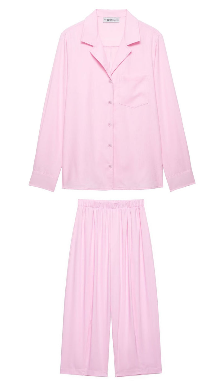 Damen Zweiteiliges Lounge‑Set mit Hemdoberteil und weiter Culotte mit Elastikbund Echo Archiv