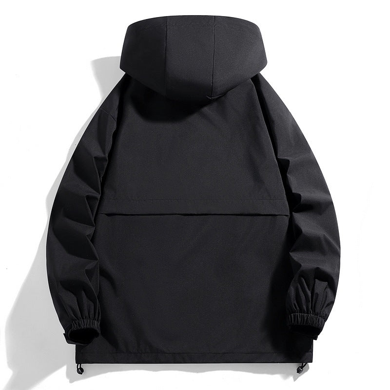 Herren Wasserabweisende Übergangsjacke mit verstellbarer Kapuze und praktischen Taschen Echoarchiv