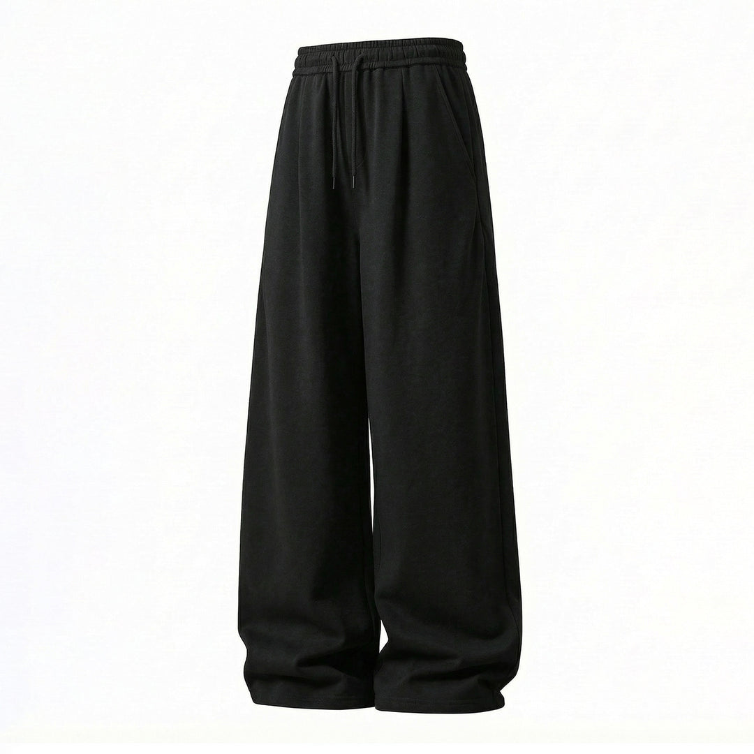 Damen Extraweite Sweatpalazzo‑Hose aus French‑Terry mit Tunnelzug und Eingrifftaschen Echo Archiv