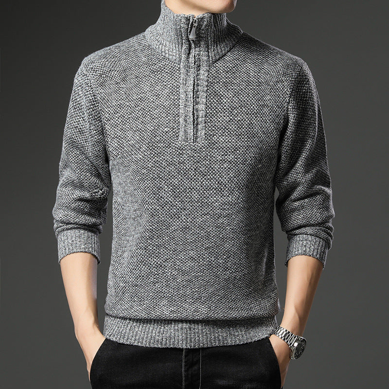 Herren modischer Pullover mit halb hochschließendem Reißverschluss und strukturiertem Design Echoarchiv