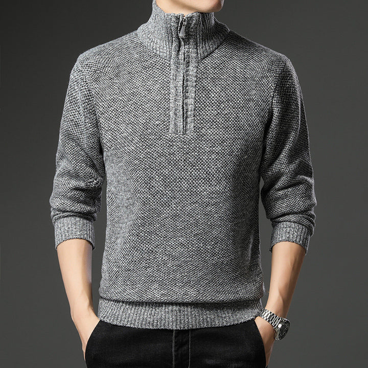 Herren modischer Pullover mit halb hochschließendem Reißverschluss und strukturiertem Design Echoarchiv