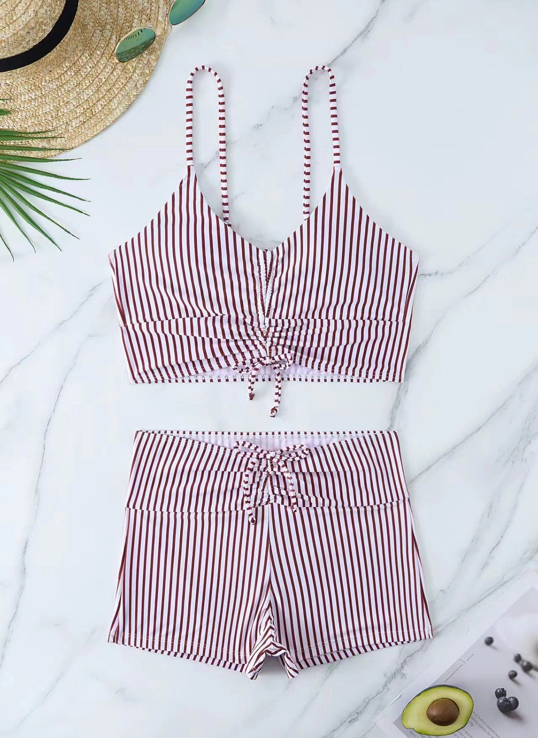 Damen Bikini mit floralem Rüschendesign und verstellbaren Trägern Echo Archiv