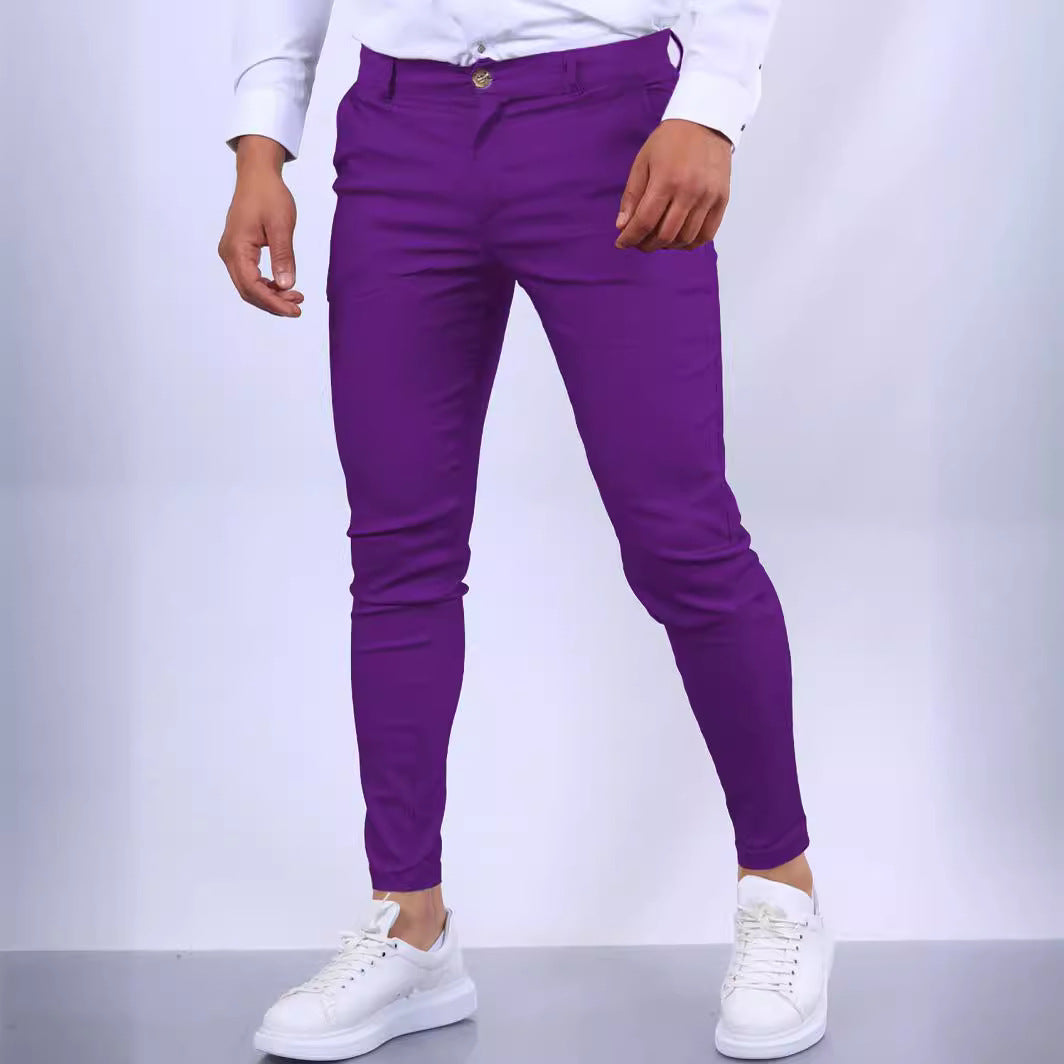Herren Chinohose mit bequemem elastischem Bund und schmalem Schnitt Echoarchiv