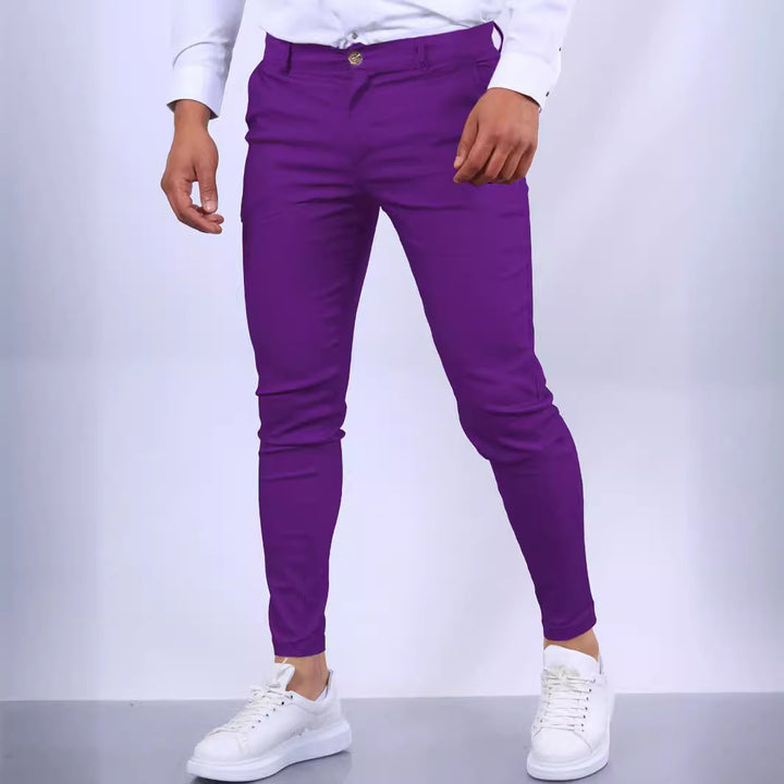 Herren Chinohose mit bequemem elastischem Bund und schmalem Schnitt Echoarchiv