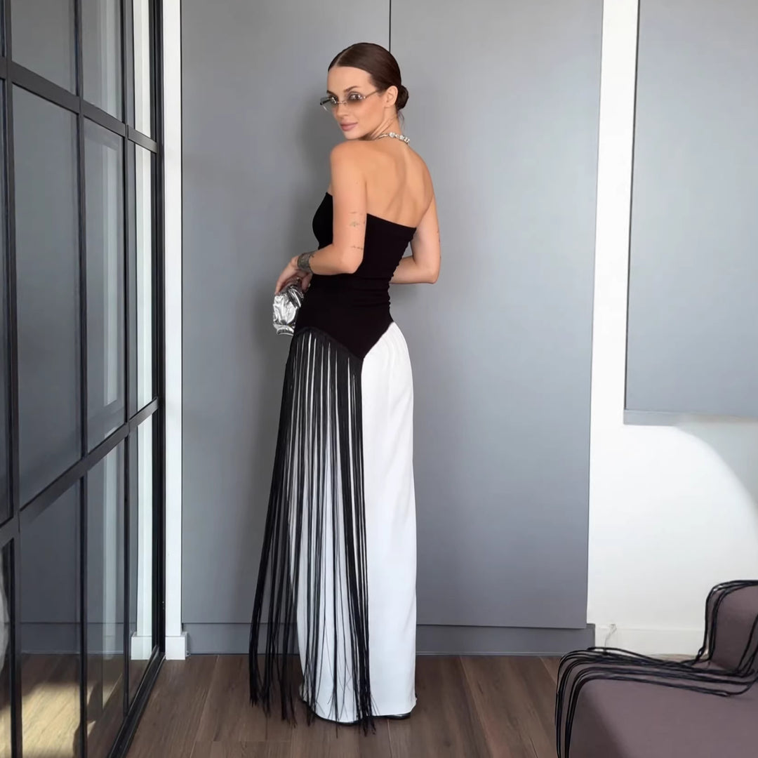 Damen Maxikleid mit schimmerndem Fransen-Design Echo Archiv