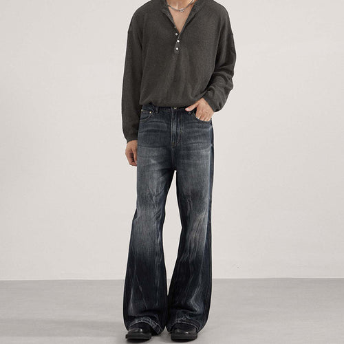 Herren Weit geschnittene Flared-Denim-Jeans mit intensiver Vintage-Waschung Echo Archiv