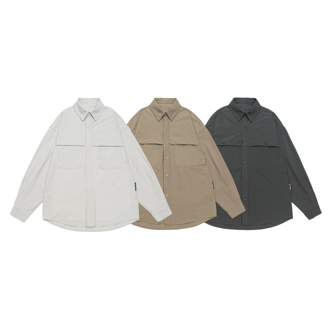 Herren Overshirt-Jacke mit Druckknopffront und doppelten aufgesetzten Taschen Echoarchiv
