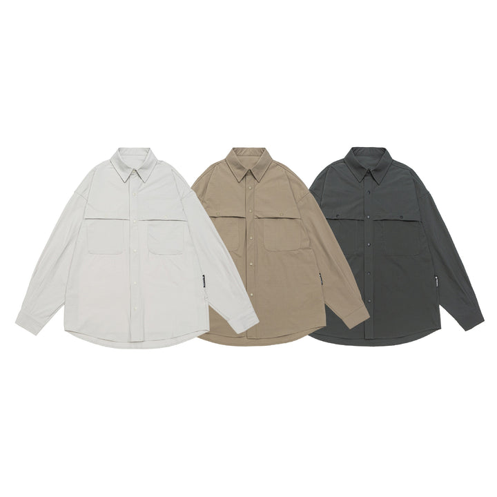 Herren Overshirt-Jacke mit Druckknopffront und doppelten aufgesetzten Taschen Echoarchiv