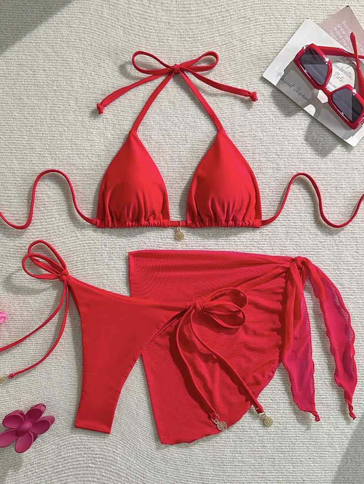 Damen Bikiniset mit modischem Wickelrock und raffinierten Bindebändern Echo Archiv