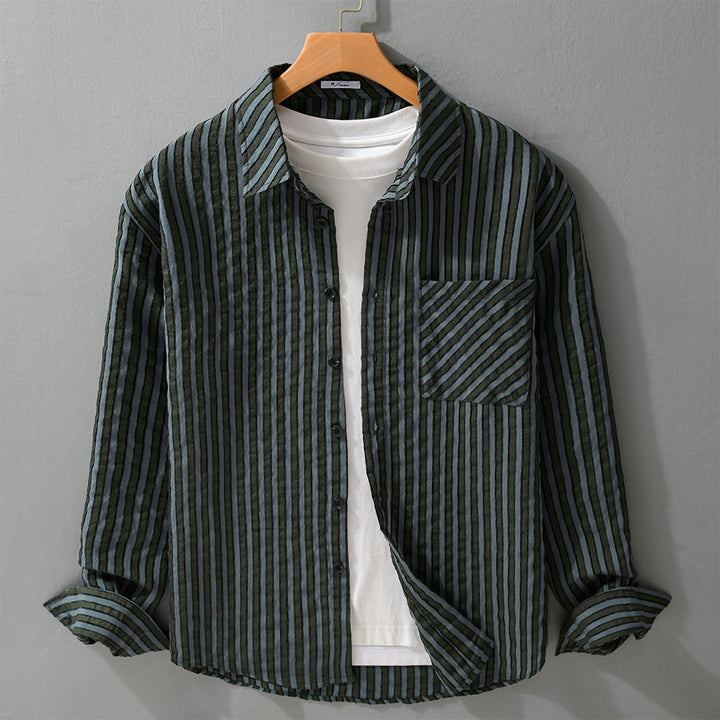 Herren Strukturierter Cord-Overshirt im Relaxed-Fit mit aufgesetzter Brusttasche Echoarchiv