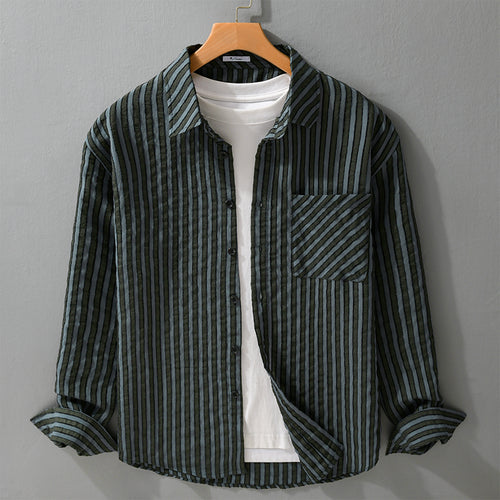 Herren Strukturierter Cord-Overshirt im Relaxed-Fit mit aufgesetzter Brusttasche Echoarchiv