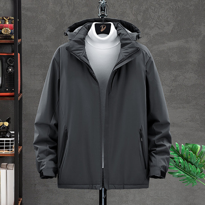 Herren Leichte Wetterjacke mit verstecktem Kapuzenkragen Echo Archiv