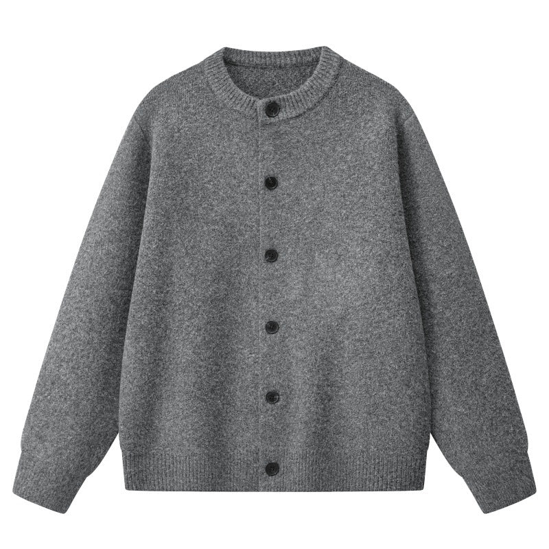 Damen Oversize Strickjacke im Bomberstil mit Rundhals, geripptem Saum & Ballonärmeln Echoarchiv