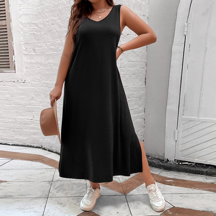 Damen luftiges Maxikleid mit V-Ausschnitt und seitlichem Schlitz Echo Archiv