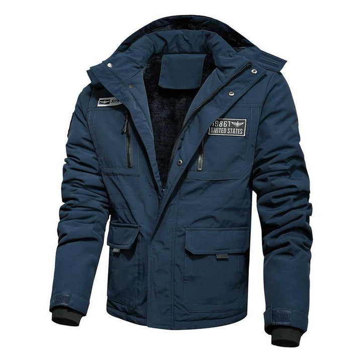 Herren Winddichter Fieldparka mit Teddyfleece‑Innenfutter, Multifunktionalen Cargo‑Taschen und Kapuze Echo Archiv