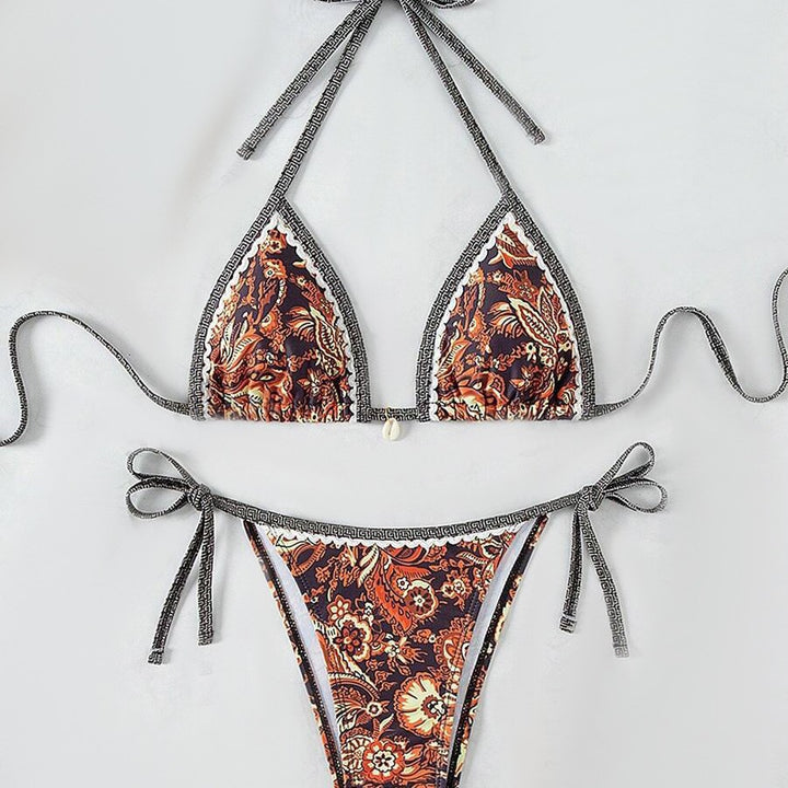 Damen Triangel-Bikini mit floralem Vintage-Muster Echo Archiv