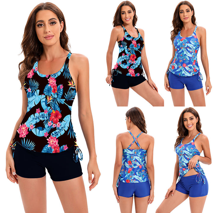 Damen Tankini-Set mit floralem Design und sportlichen Shorts Echo Archiv