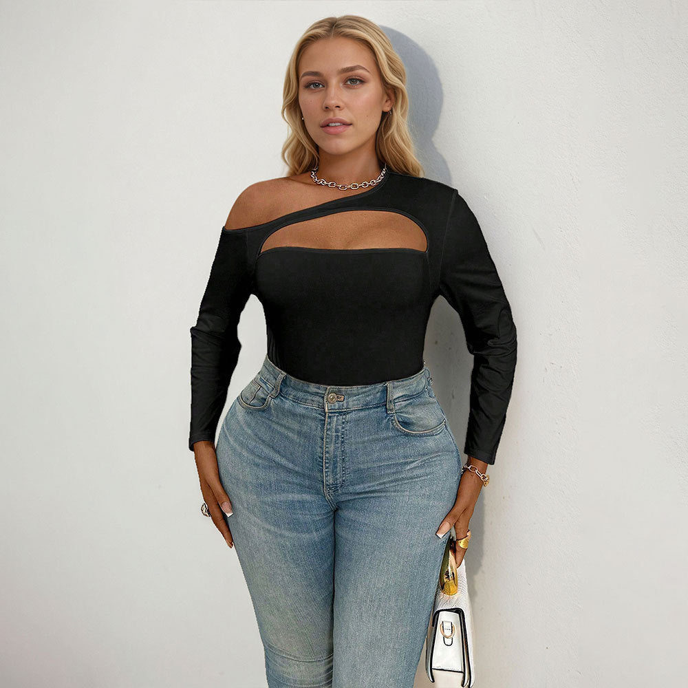 Damen Body mit asymmetrischem Cut-Out und langen Ärmeln Echo Archiv