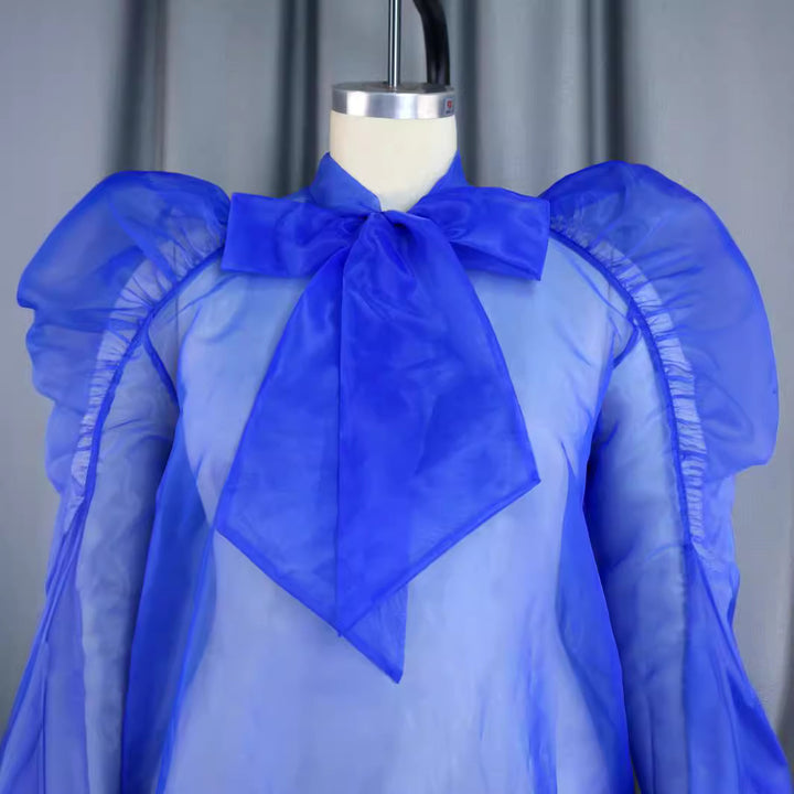 Damen elegantes Oberteil mit voluminösen Rüschenärmeln Echo Archiv