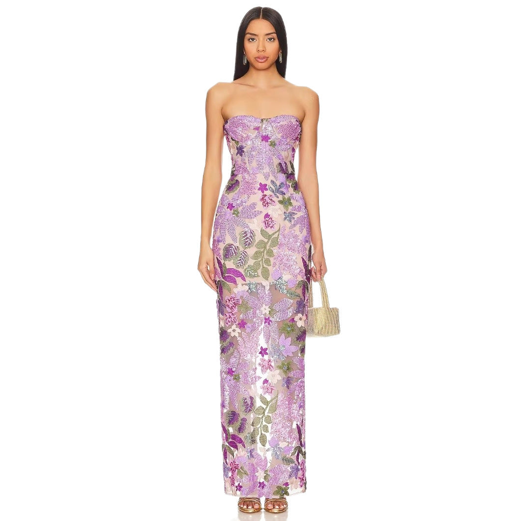 Damen Schickes Abendkleid mit floralem Design und figurbetonter Silhouette Echo Archiv