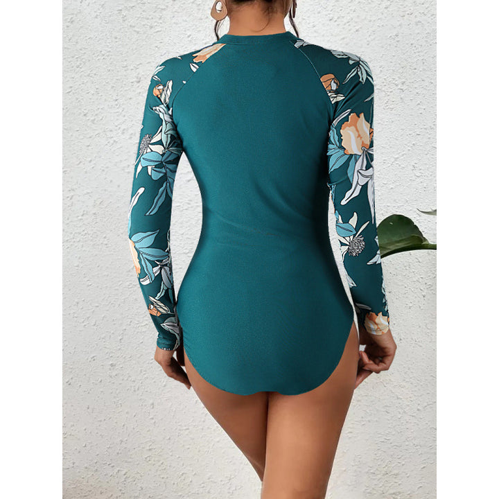 Damen Surfanzug mit floralem Farbdesign und sportlichem Reißverschluss Echo Archiv