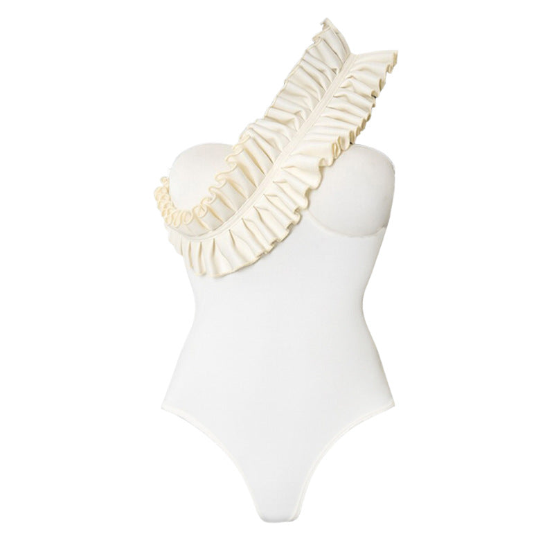 Damen Badeanzug mit asymmetrischem Volant-Design Echo Archiv