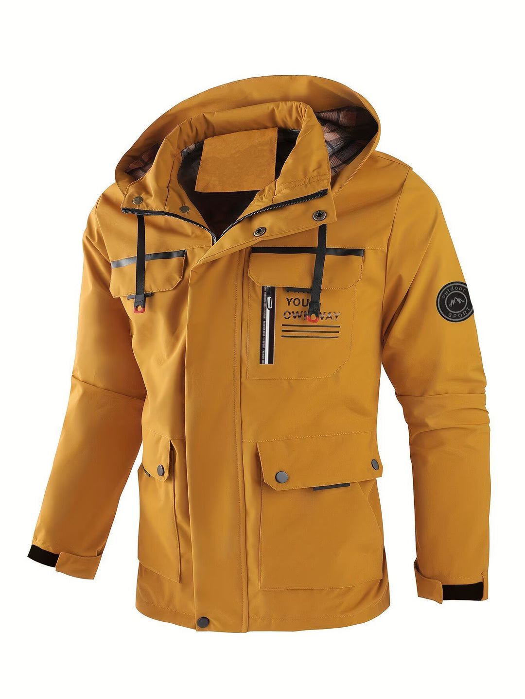 Herren wasserabweisender Utility‑Parka mit Kapuze, Mehrfach‑Taschen und Windschutz Echoarchiv