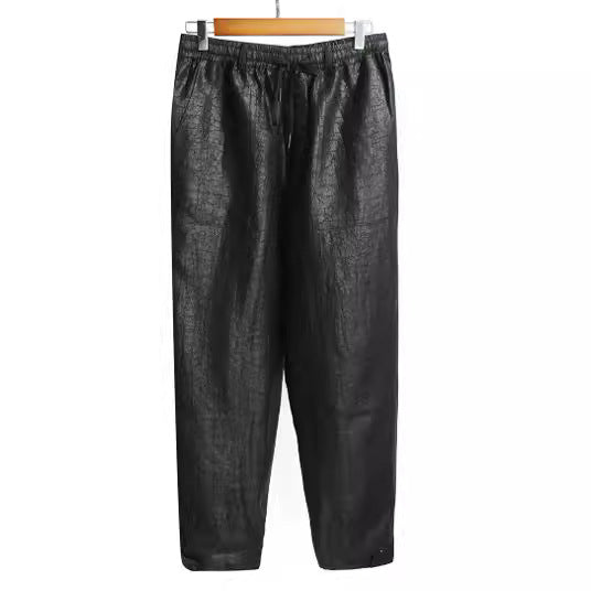 Damen Lederimitat-Jogginghose mit elastischem Bund und Tunnelzug Echoarchiv