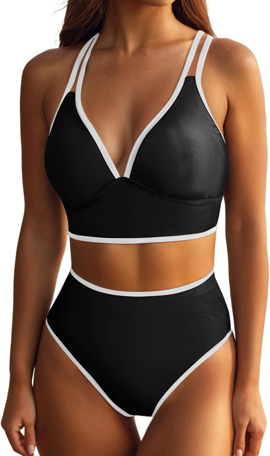 Damen Bikini-Set mit elegantem Hochgeschnittenen Höschen und verstellbaren Trägern Echo Archiv