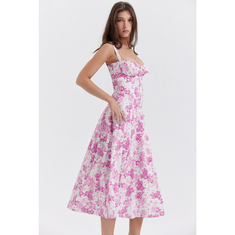 Damen Maxikleid mit floralem Design und elegantem Schlitz Echo Archiv