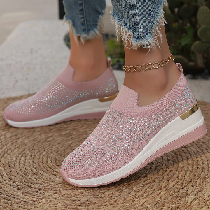 Damen Glitzernde Slip-On SnEchoarchivkers mit bequemer und dämpfender Sohle Echoarchiv