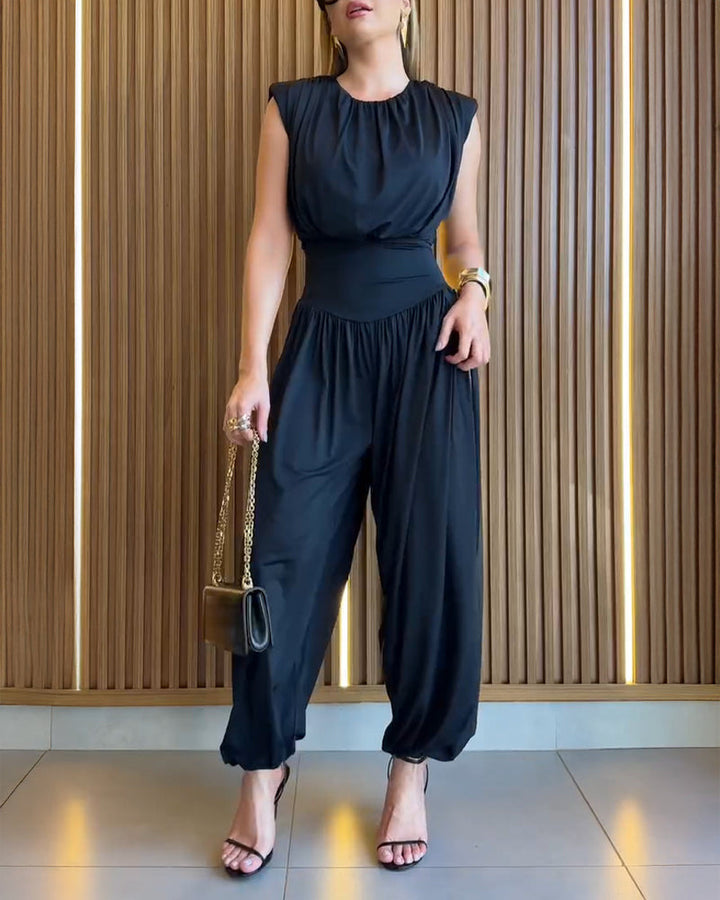 Damen modischer Jumpsuit mit elastischem Taillenbund und innovativem Schnitt Echo Archiv