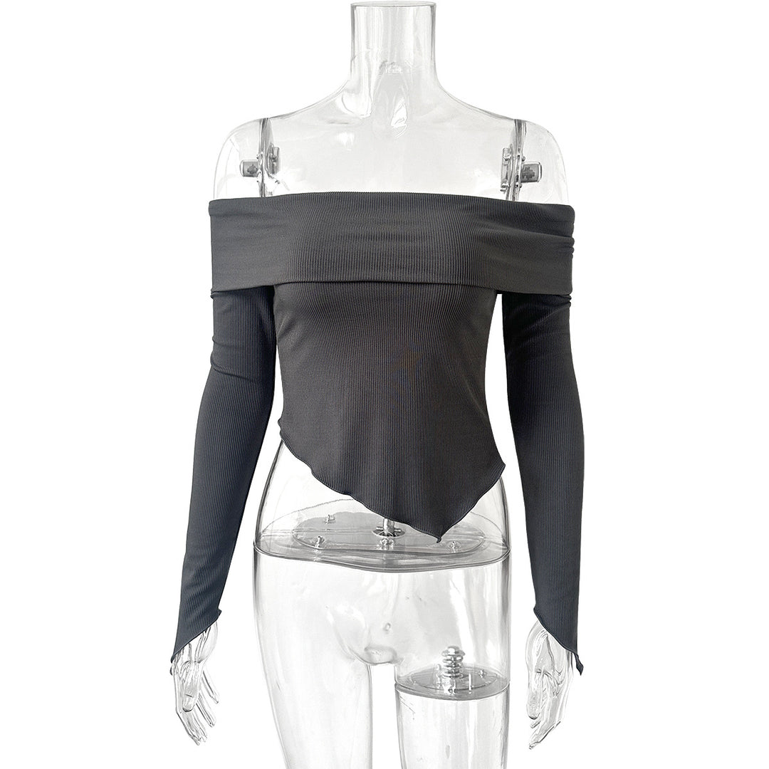 Damen Off-Shoulder Shirt mit eleganten Trompetenärmeln Echo Archiv