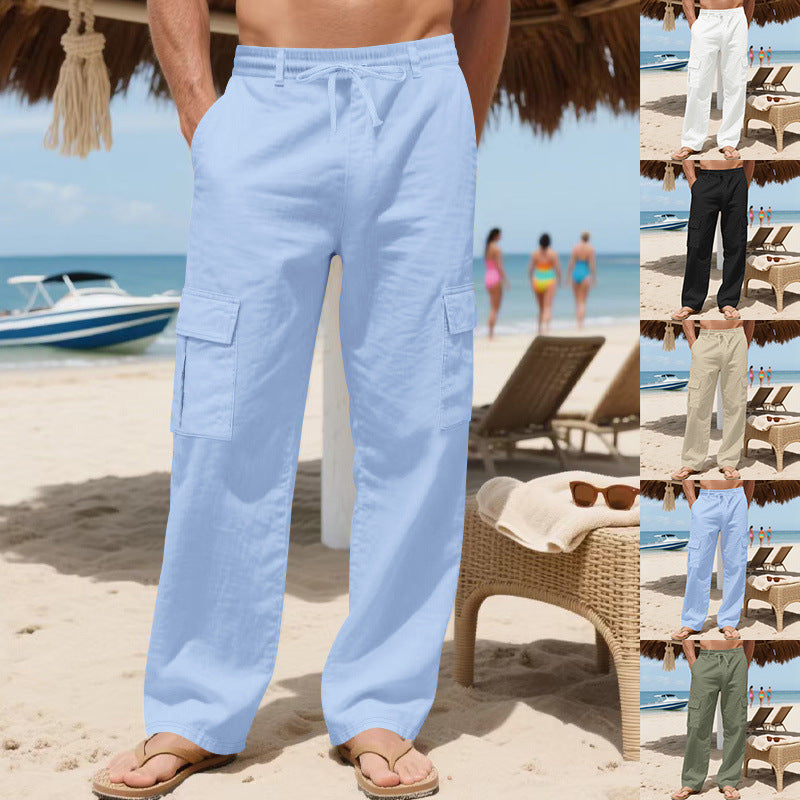 Herren lässige Cargo-Hose mit seitlichen Taschen und elastischem Bund Echoarchiv