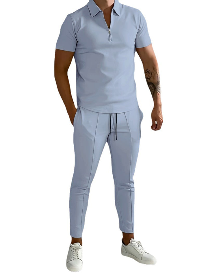 Herren Polo-Shirt mit modernem Reißverschluss und eleganter Passform Echoarchiv