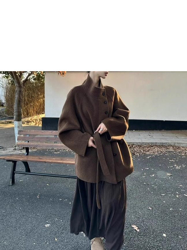 Damen Modische Oversized-Wolljacke Echoarchiv