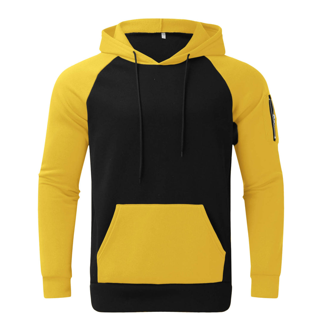 Herren nan Raglan-Kapuzenpullover aus Baumwollmix mit Kängurutasche, Ärmeltasche und Kapuzenkordel Echo Archiv