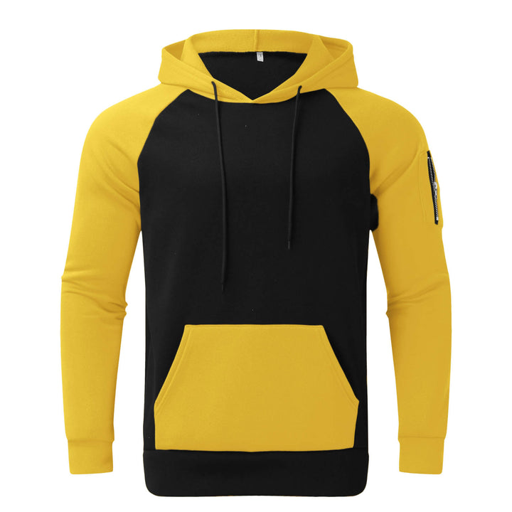 Herren nan Raglan-Kapuzenpullover aus Baumwollmix mit Kängurutasche, Ärmeltasche und Kapuzenkordel Echo Archiv