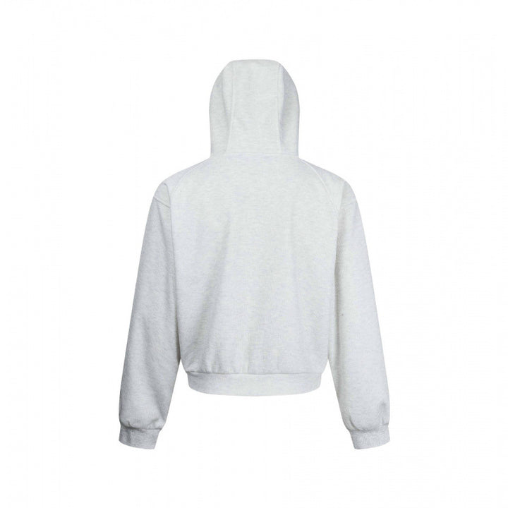 Unisex Kurzer Kapuzen-Zippullover aus French Terry mit Raglanärmeln und verdeckten Eingrifftaschen Echo Archiv