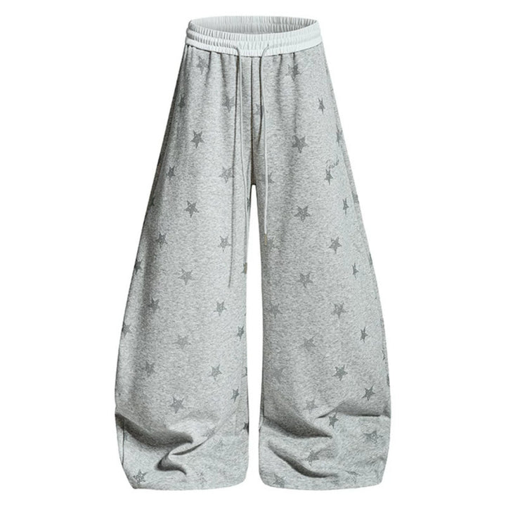 Damen Weite Lounge-Hose mit Sternenprint und elastischem Tunnelzug Echoarchiv