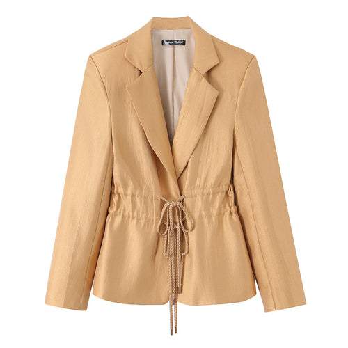 Damen Taillierter Blazer mit Kordelzug und Reverskragen Echo Archiv