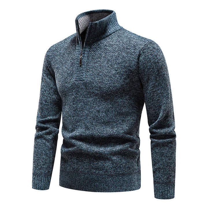 Herren Stylischer Strickpullover mit hohem Kragen und strukturiertem Design Echoarchiv