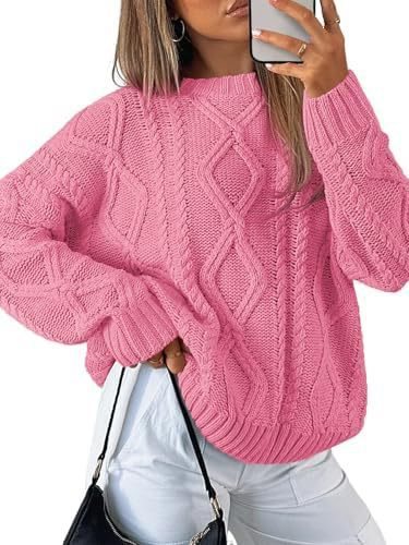 Damen Grobstrickpullover im Zopfmuster mit lässigem Oversize-Schnitt Echo Archiv