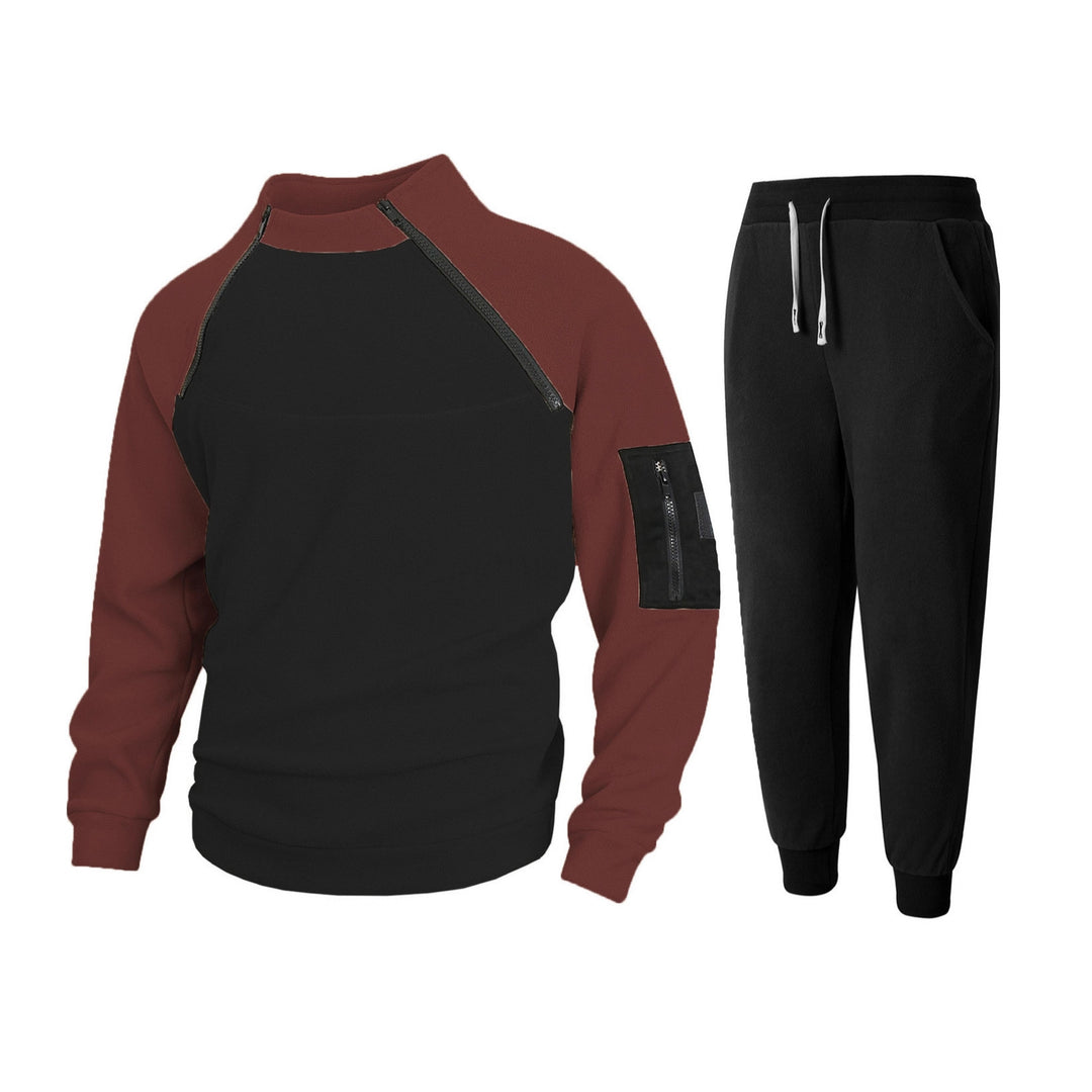 Herren Sportliches Oberteil mit funktionalem Reißverschluss und komfortabler Jogginghose Echoarchiv