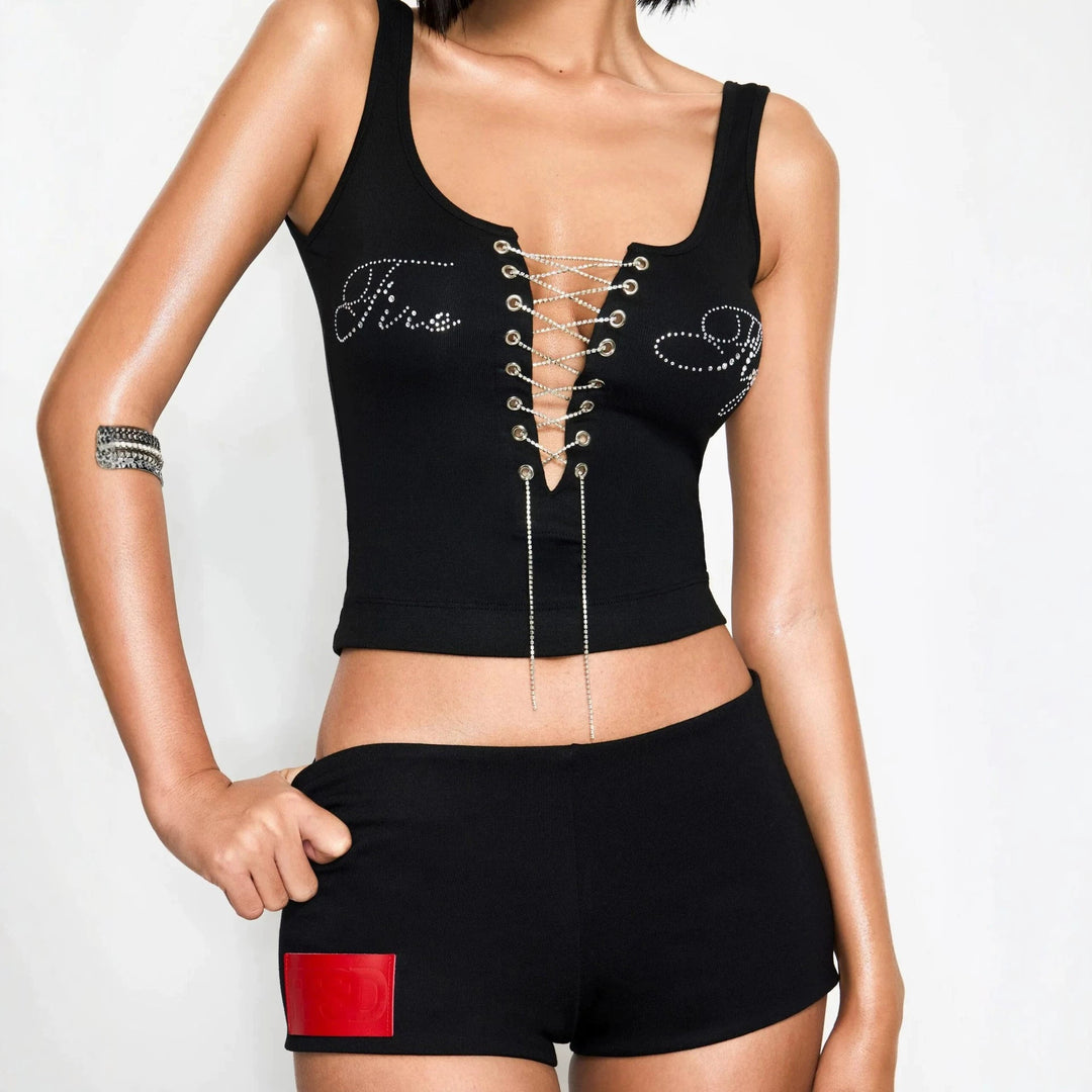 Damen Elegantes Knotentop mit perlenverzierten Details Echo Archiv