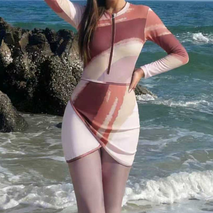 Damen Modischer Surfanzug mit Zip und elegantem Rock Echo Archiv