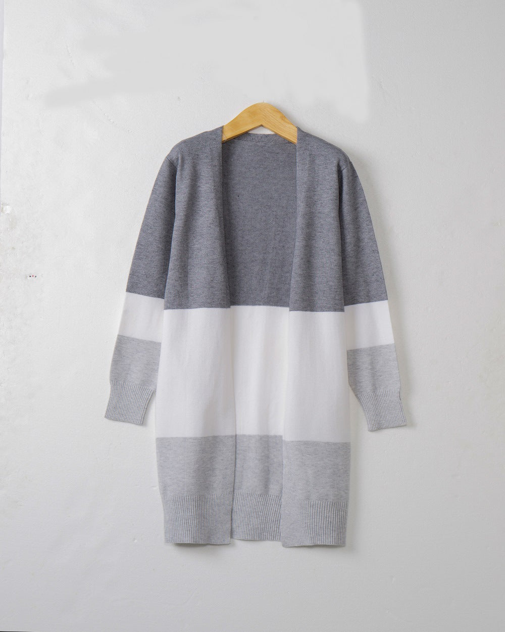 Damen Longcardigan mit Colorblock-Design, offener Front und gerippten Bündchen Echo Archiv