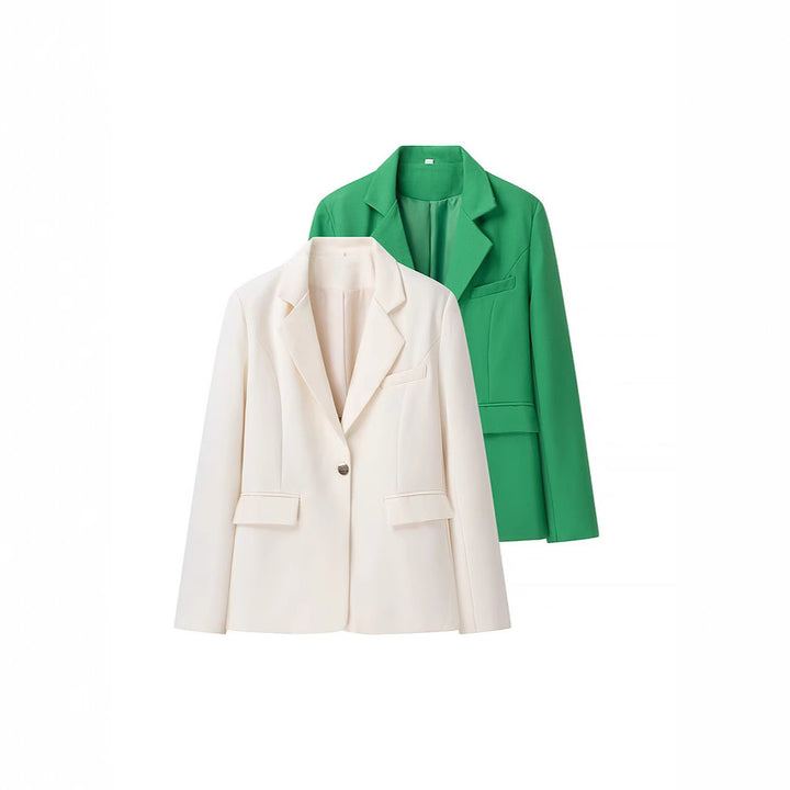 Damen Bouclé-Zweiteiler mit tailliertem Longblazer, Korsagen-Croptop und hochgeschnittener Shorts Echo Archiv